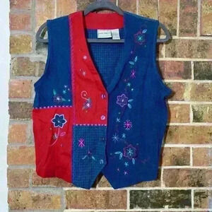 Vintage 90’s Grandma Sweater Vest With Flowers
